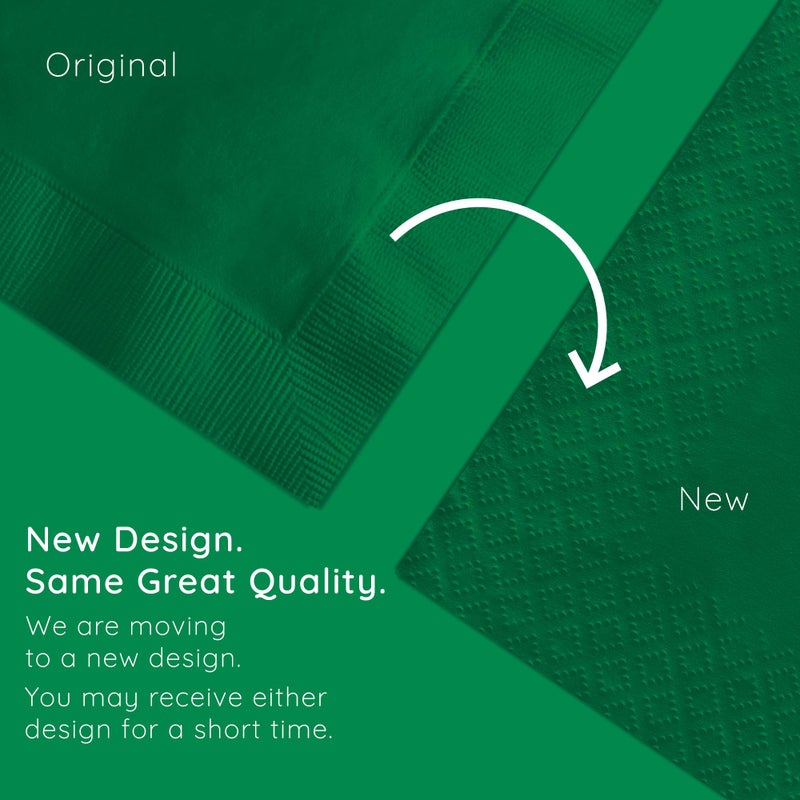 Creative Converting Touch of Color 200 Count 2-Ply Paper Beverage Napkins, Hunter Green - 253124 - Image 5